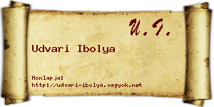 Udvari Ibolya névjegykártya